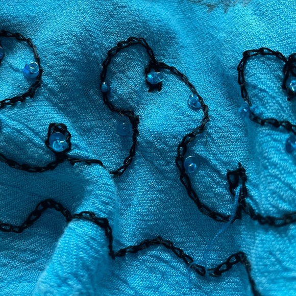 Shoreline Vintage Sleeveless Blue Rayon Maxi Dress 2X Beachy Vacation Breathable - Picture 2 of 11